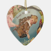 Vintag-OsterViktorianische Girl & Boy Keramik Ornament (Rechts)