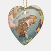 Vintag-OsterViktorianische Girl & Boy Keramik Ornament (Links)