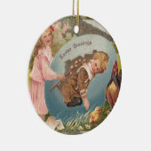 Vintag-OsterViktorianische Girl & Boy Keramikornament (Rechts)