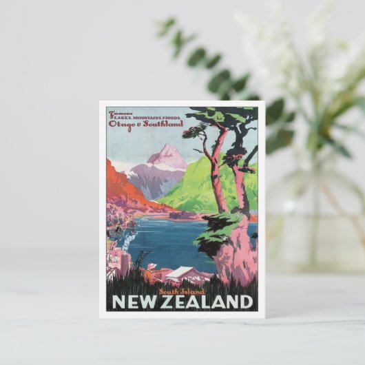 Vintag Otago Neuseeland Postkarte (Stehend Vorderseite)