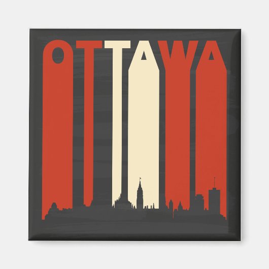 Vintag Ottawa Cityscape Magnet (Vorne)