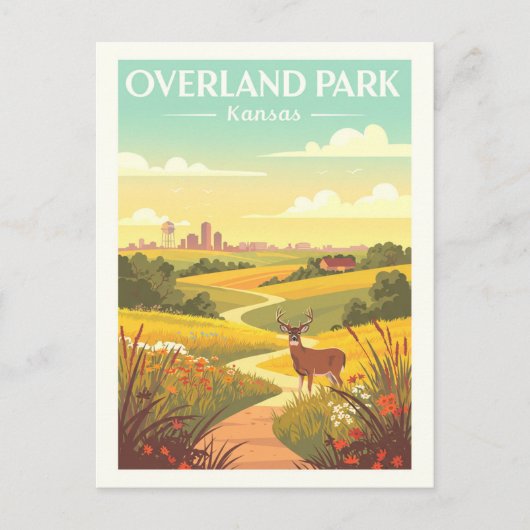 Vintag Overland Park Kansas Postkarte (Vorderseite)