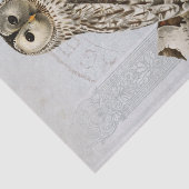 Vintag Owl Bird Blue Decoupage Französisches Postz Seidenpapier (Ausschnitt)