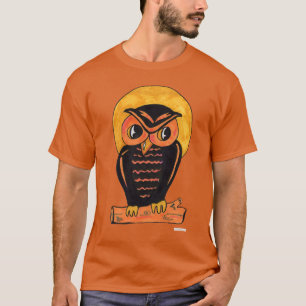 Vintag Owl Halloween Art Cartoon Spaß T-Shirt