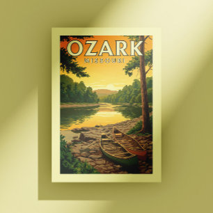 Vintag Ozark Missouri Postkarte