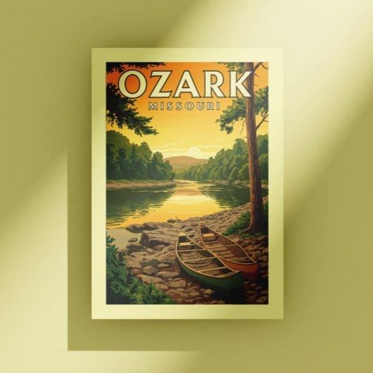Vintag Ozark Missouri Postkarte