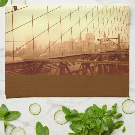 Vintag Painters Brooklyn Bridge Geschirrtuch (Gefaltet)