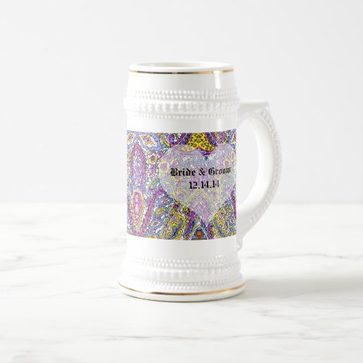 Vintag Paisley Bierglas (VorderseiteRechts)