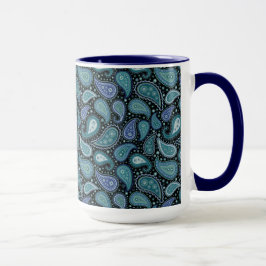 Vintag Paisley Blue Aquamarin Floral Tasse