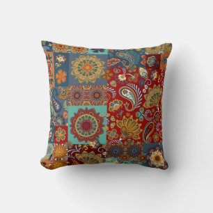 Vintag Paisley Mandala Colorful Patchwork Kissen