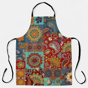 Vintag Paisley Mandala Colorful Patchwork Schürze