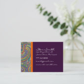 Vintag Paisley Orange und Plum Visitenkarte (Stehend Vorderseite)
