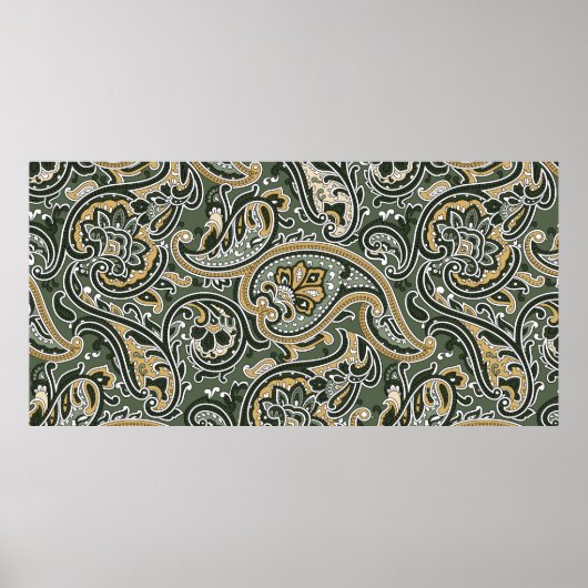 Vintag Paisley orientalisches Muster Nahtlos p Poster (Vorne)