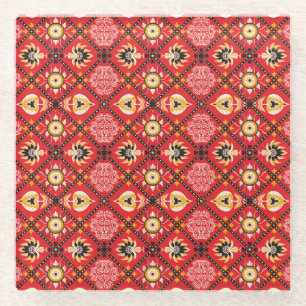 Vintag Paisley Passion - Asiatische Seidenempfindu Glasuntersetzer