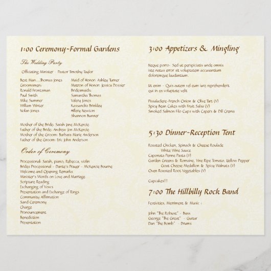 Vintag Paisley Peacock Red Wedding Program (Rückseite)