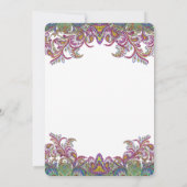 Vintag Paisley Pink und Green Wedites Einladung (Rückseite)