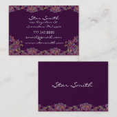 Vintag Paisley Pink und Raspberry Visitenkarte (Vorne/Hinten)