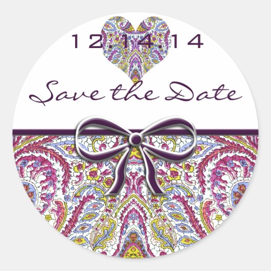 Vintag Paisley Runder Aufkleber (Vorderseite)