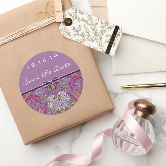 Vintag Paisley Runder Aufkleber (Schenken)