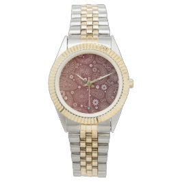 Vintag Paisley über braunen Hintergrund Armbanduhr