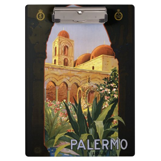 Vintag Palermo Italy Poster Klemmbrett (Vorderseite)