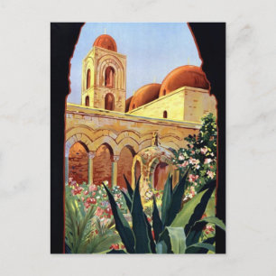 Vintag Palermo Sicilia Postkarte
