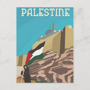 Vintag Palestine Travel Water Color Retro Postkarte