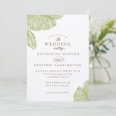 Vintag Palm Destination Beach Einladung zur Hochze (Stehend Vorderseite)