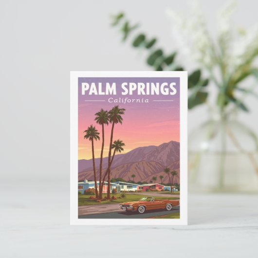 Vintag Palm Springs California Postkarte (Stehend Vorderseite)