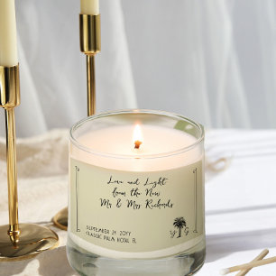 Vintag Palm Tree Wedding New Mr. und Mrs. Rechteckiger Aufkleber