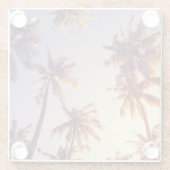 Vintag Palm Trees Blue Sky Glasuntersetzer (Rückseite)