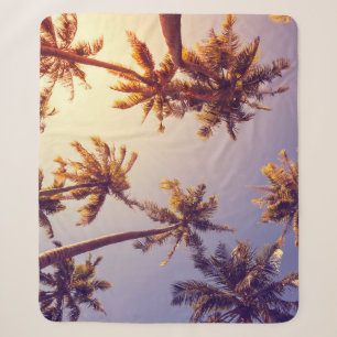 Vintag Palm Trees Blue Sky Sherpadecke