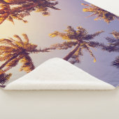 Vintag Palm Trees Blue Sky Sherpadecke (3/4)