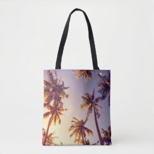 Vintag Palm Trees Blue Sky Tasche