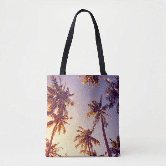 Vintag Palm Trees Blue Sky Tasche (Vorderseite)