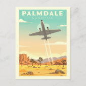 Vintag Palmdale California Postkarte (Vorderseite)