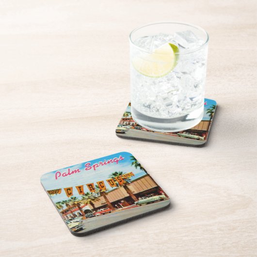 Vintag Palmfedern, Kalifornien Getränkeuntersetzer (Rechte Seite)