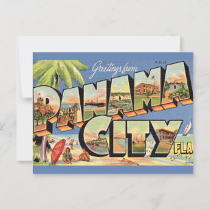 Vintag Panama City Florida Postkarte