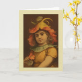 Vintag Pansy Child Greetings Karte (Gelbe Blume)