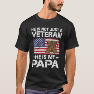 Vintag Papa Veteran USA Flag 4. Juli Vathers T-Shirt