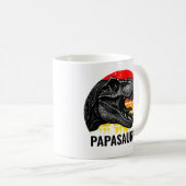 Vintag Papasaurus T-rex Sunset Kaffeetasse (VorderseiteRechts)