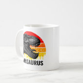 Vintag Papasaurus T-rex Sunset Kaffeetasse (Vorderseite Links)