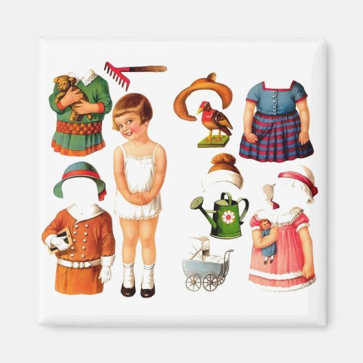 Vintag Paper Doll Magnet (Vorne)