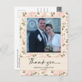 Vintag Paper Foto Wedding Vielen Dank Postcard Postkarte (Vorne/Hinten)