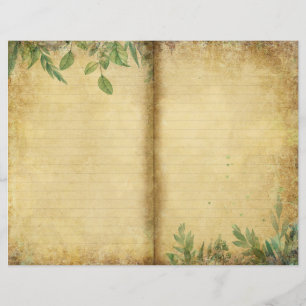 Vintag Paper Green Foliage Page