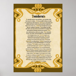 Vintag Paper Look Desiderata Gedicht von Max Ehrma Poster