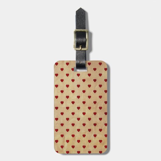 Vintag Paper Polka Hörmuster Gepäckanhänger (Vorderseite vertikal)
