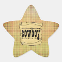 Vintag Paper Scroll Cowboy Star Stickers