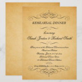 Vintag Paper Wirbel Probe Dinner Einladung (Vorne/Hinten)