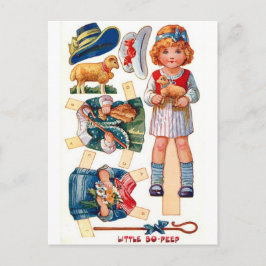 Vintag Paperdoll Little Bo Peep Postcard Postkarte